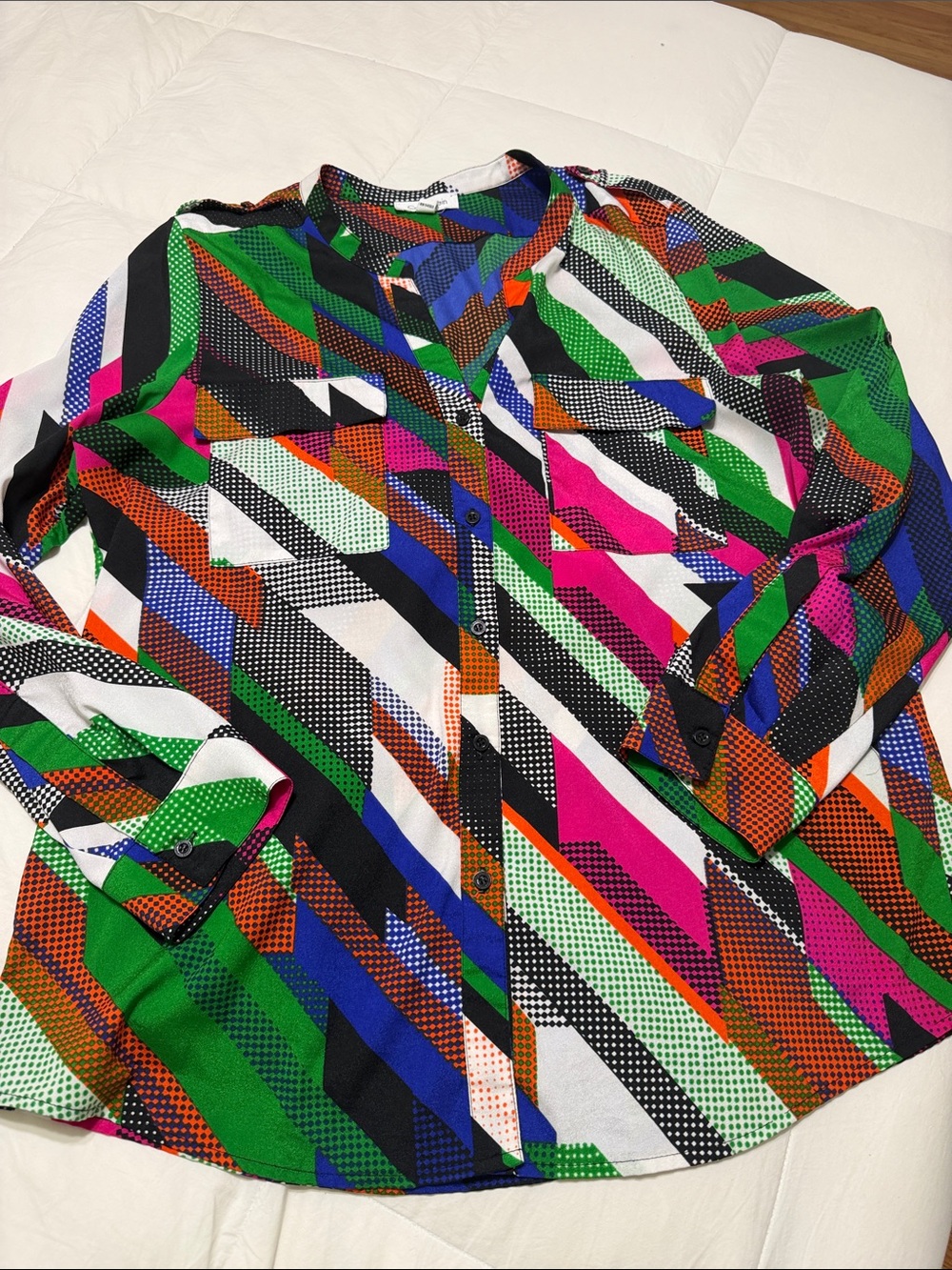 Calvin Klein Multicolor Geometric Print Button-Down Shirt